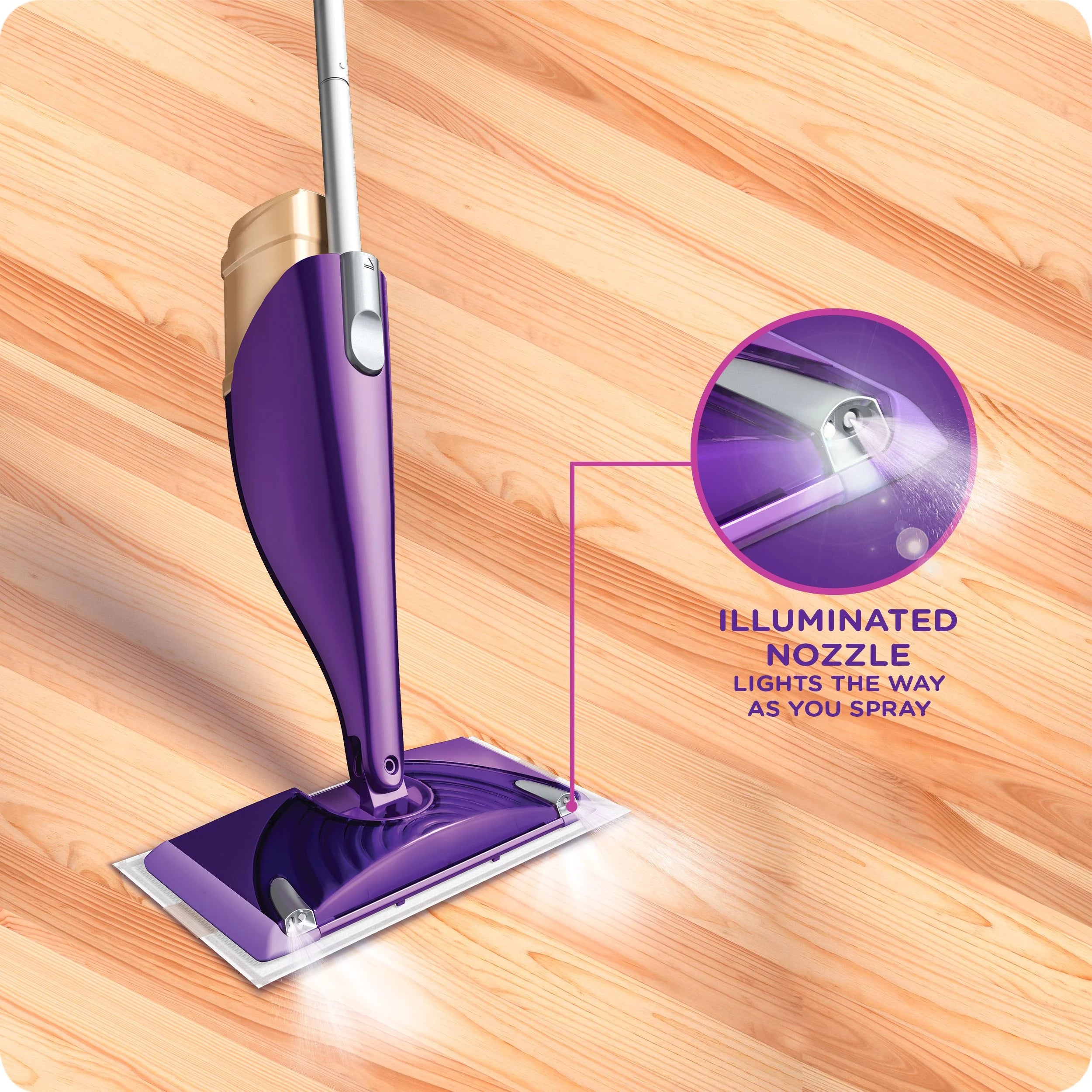 Wood Mop Starter Kit with Pads and Floor Cleaning Solution N447