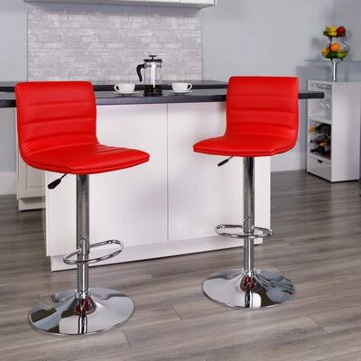 Red Swivel Adjustable Height Bar Stool G61220