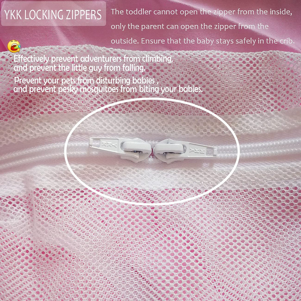 Pink See Through Mesh Crib Tent G992