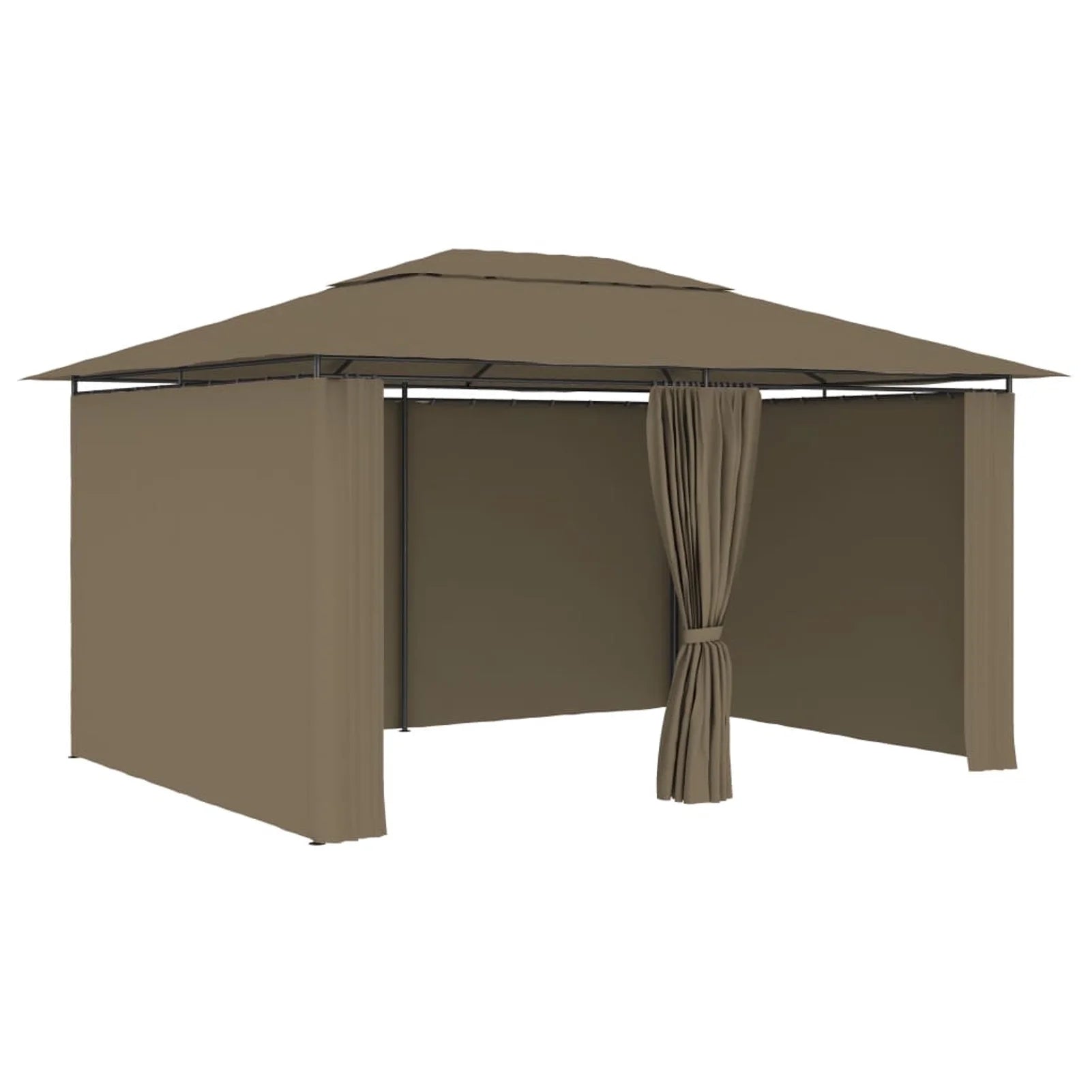 Garden Marquee with Curtains 13.1'x9.8' Taupe 0.6 ozft² S349