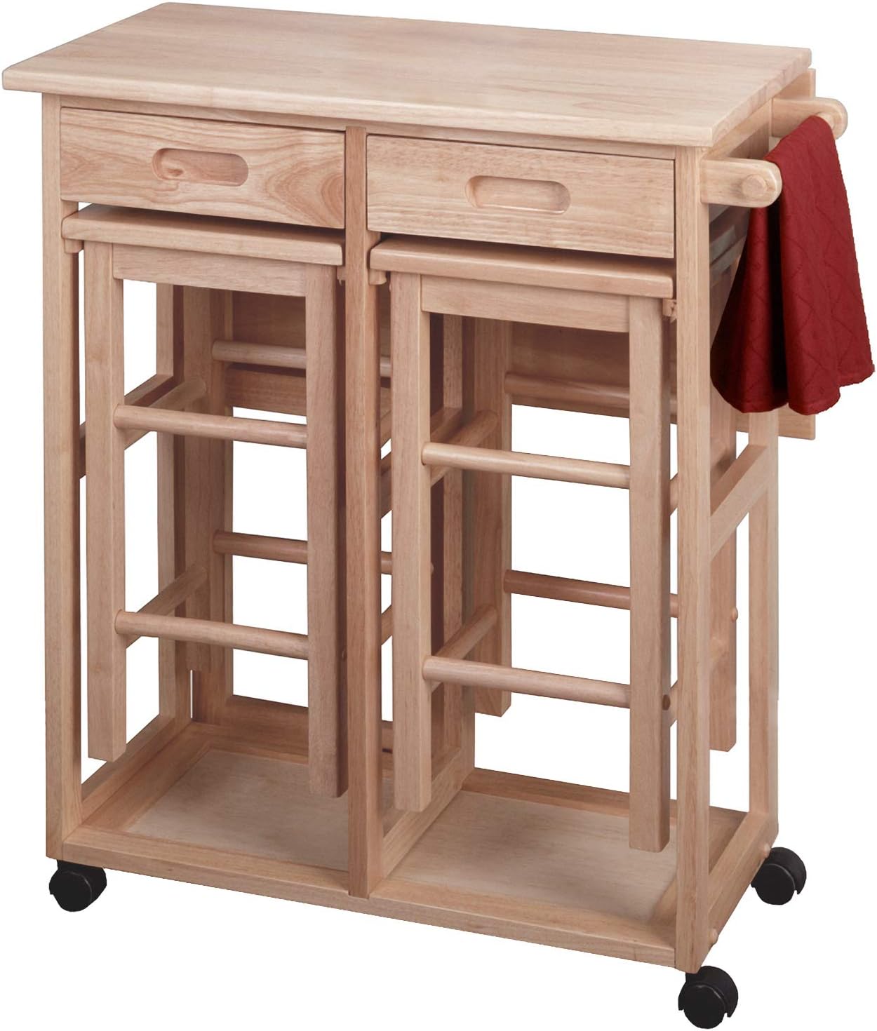 Natural Single Drawer Kitchen Cabinet Storage Cart O932180