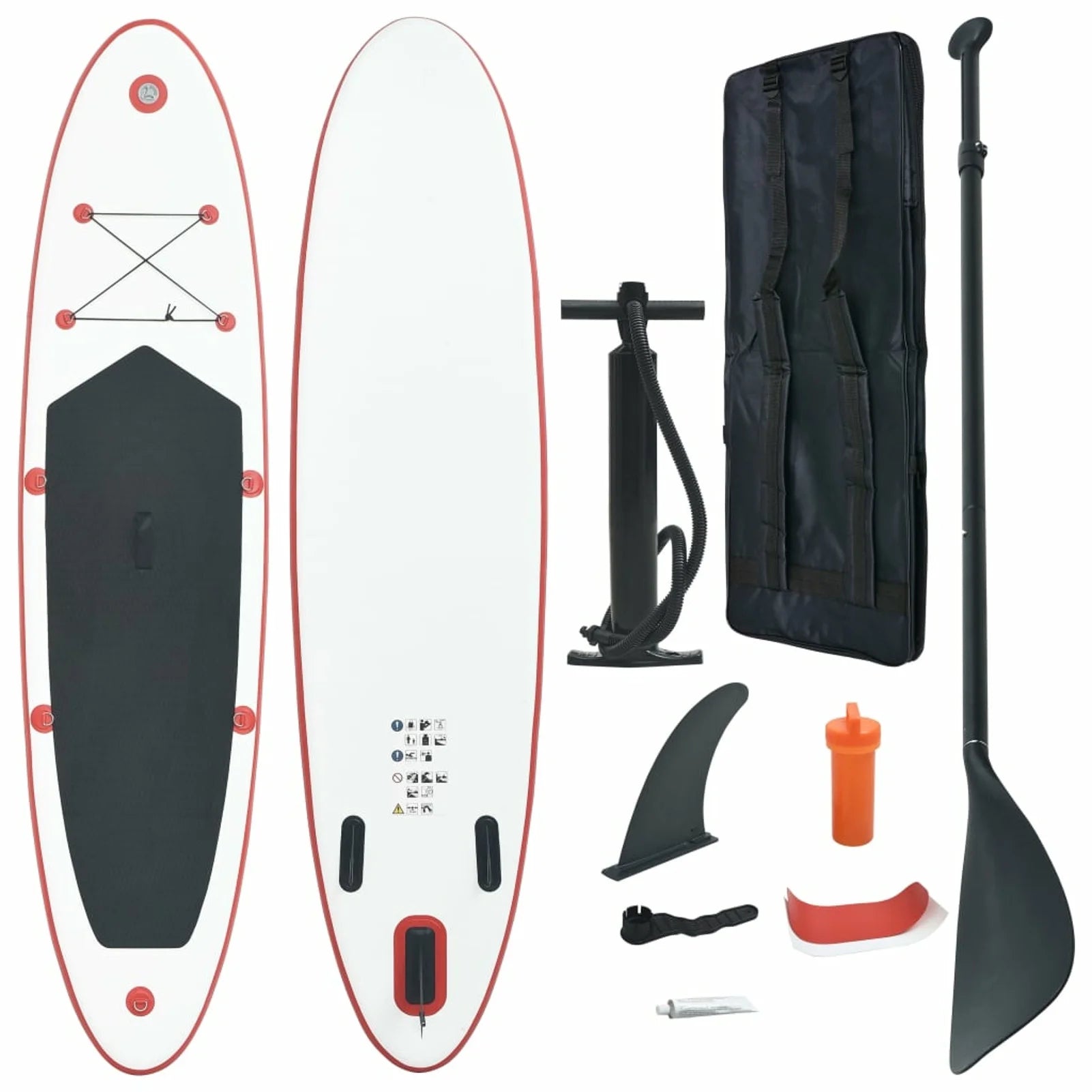 Inflatable Paddle Board Set with Oar, Fin, Hand Pump, Repair Kit and Carrying Bag L809