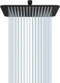 16 Inch Square Stainless Steel Shower Head Polished Chrome 2.5 Gpm Pack of 2 C7346