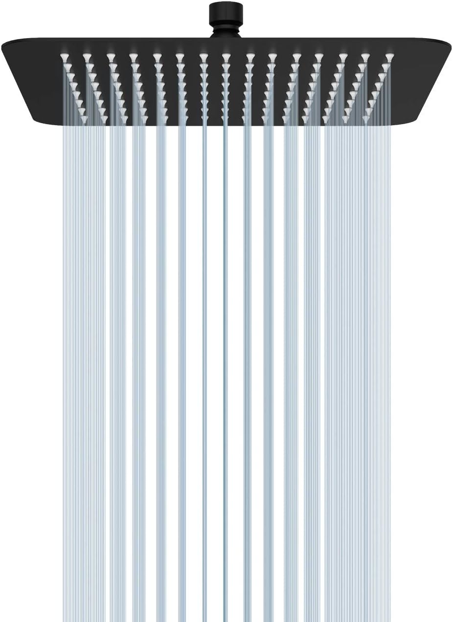 16 Inch Square Stainless Steel Shower Head Polished Chrome 2.5 Gpm Pack of 2 C7346