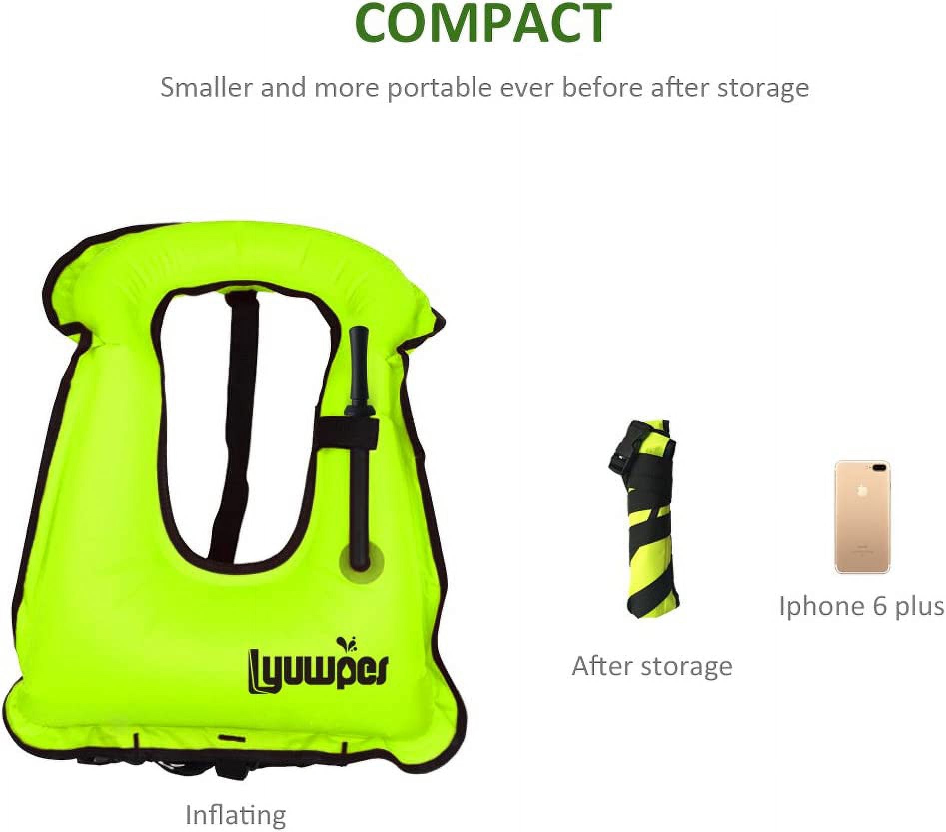 Inflatable Snorkel Vest Snorkeling Jackets Load Up to 220 Ibs S718041