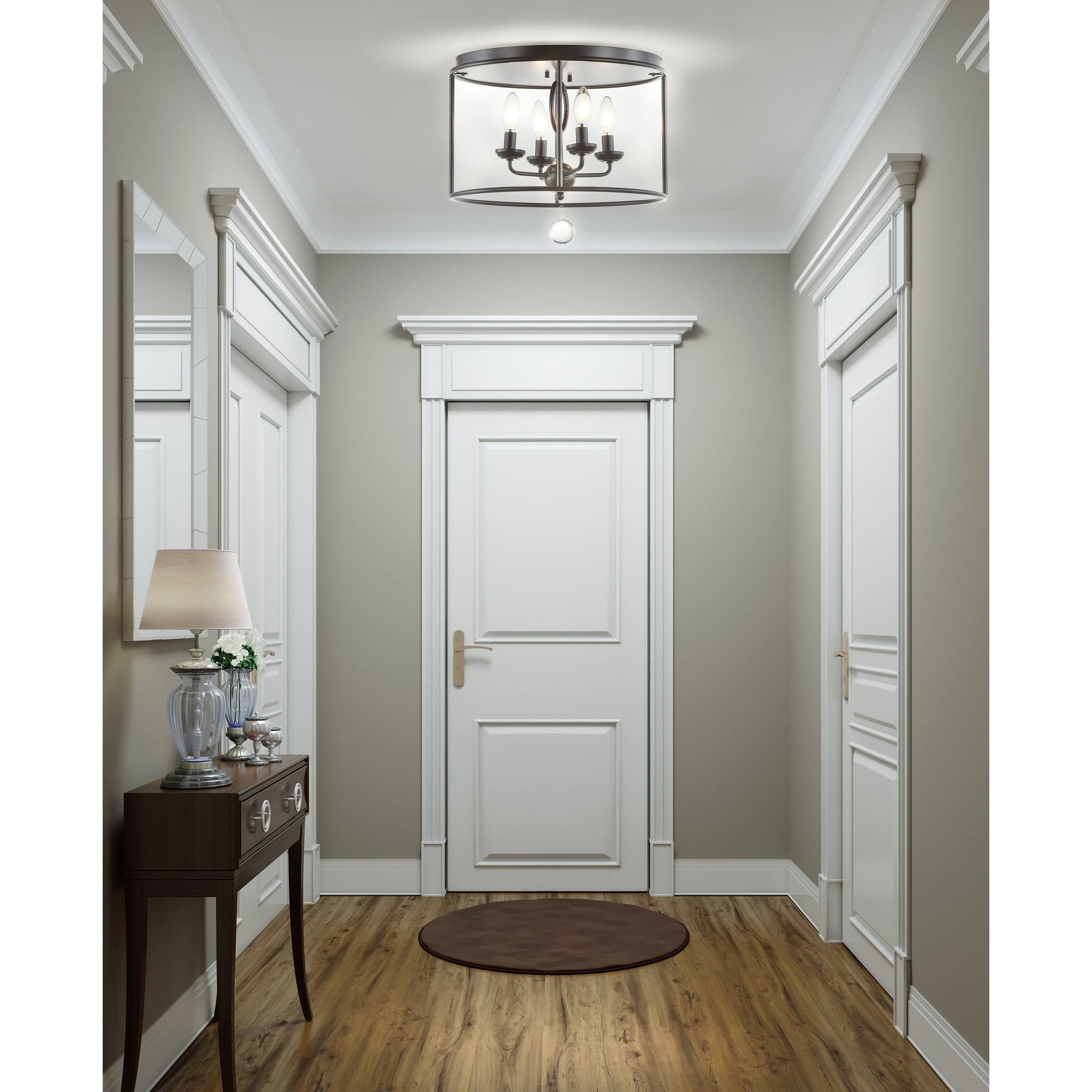 Oil Rubbed Bronze Metal LED Flush Mount A2886