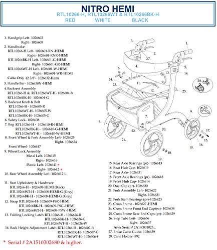 Petite Black Rollator Walker C5795
