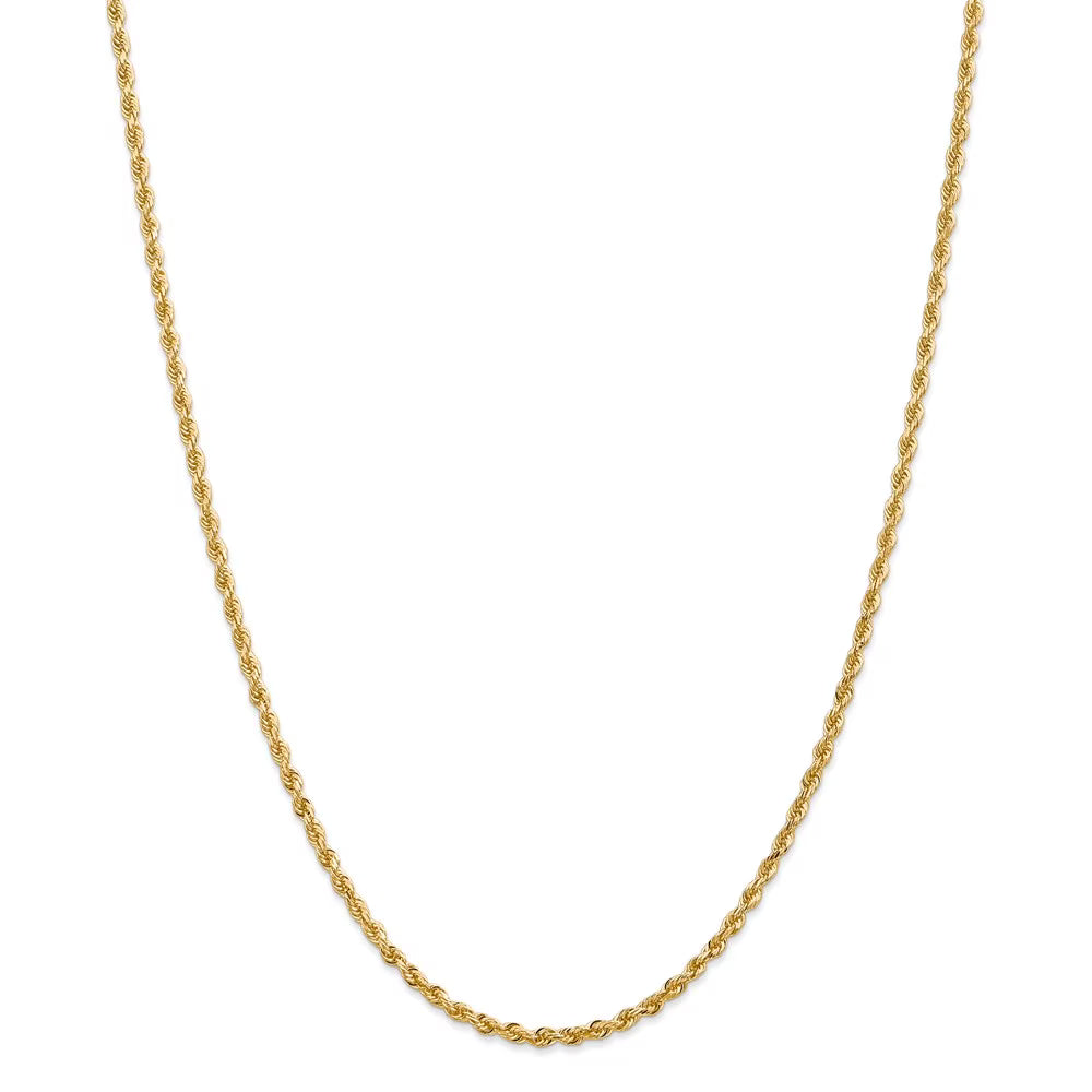 14kt Yellow Gold Diamond Cut Rope Chain 30 inch Lobster Clasp J93727