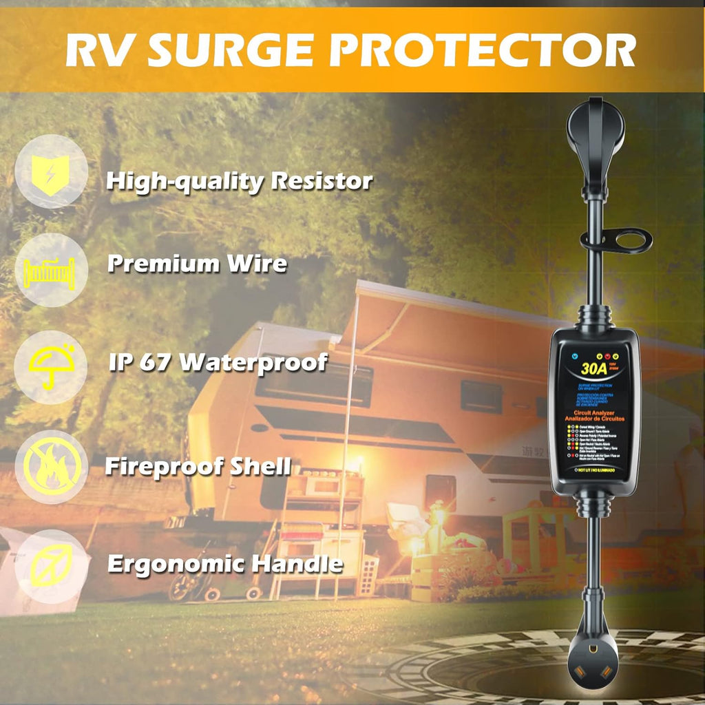 30A Portable RV Surge Protector with Circuit Analyzer W587