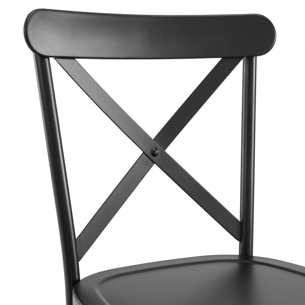 Matte Black Metal 2-pc. Counter Stool Set L671289