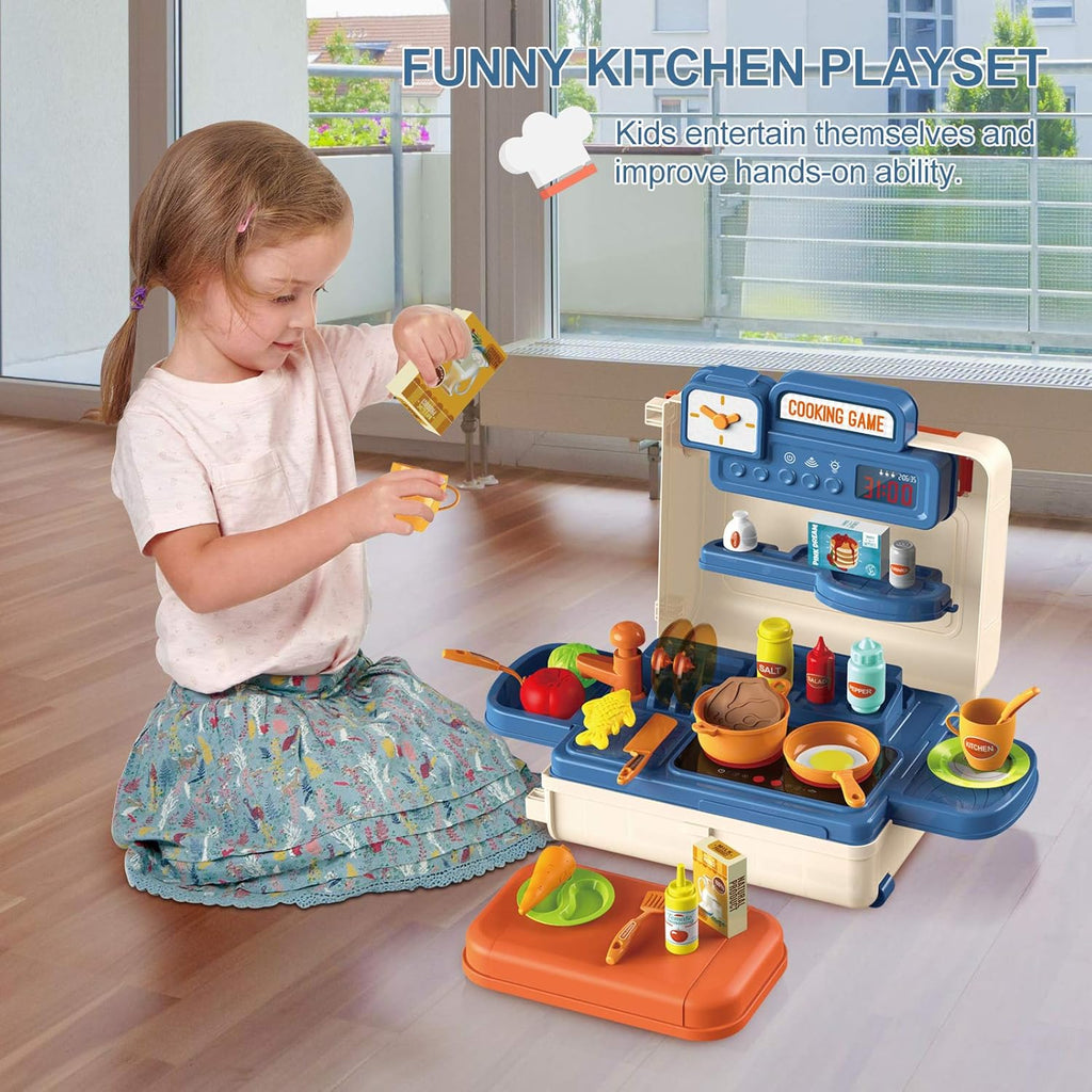4 in 1 Kitchen Playset with 41pcs Realistic Cooking Accessories J9829