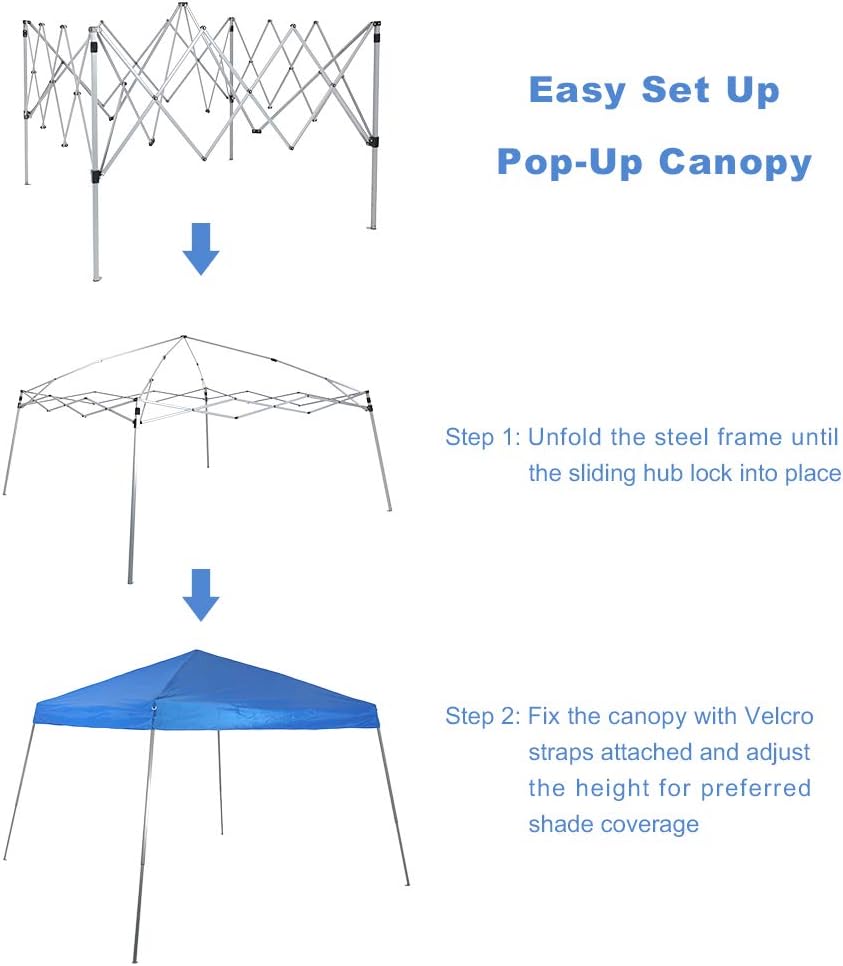 12'x12' Blue Slant Leg Sun Shade Canopy D3849