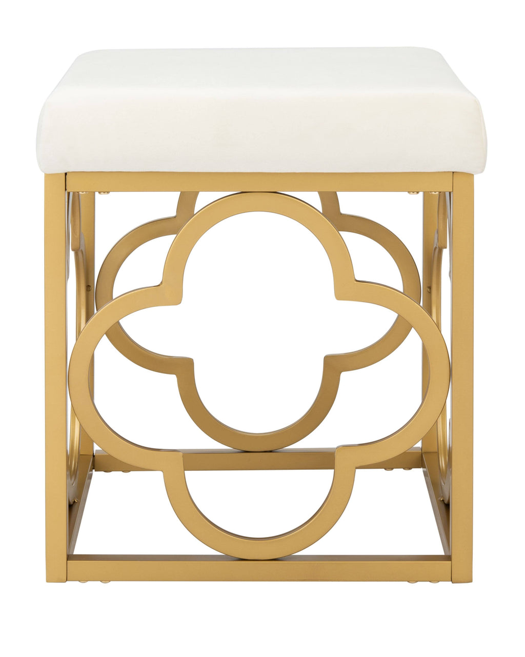 Creme Gold Square Ottoman F315