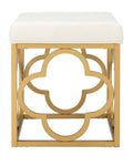 Creme Gold Square Ottoman F315