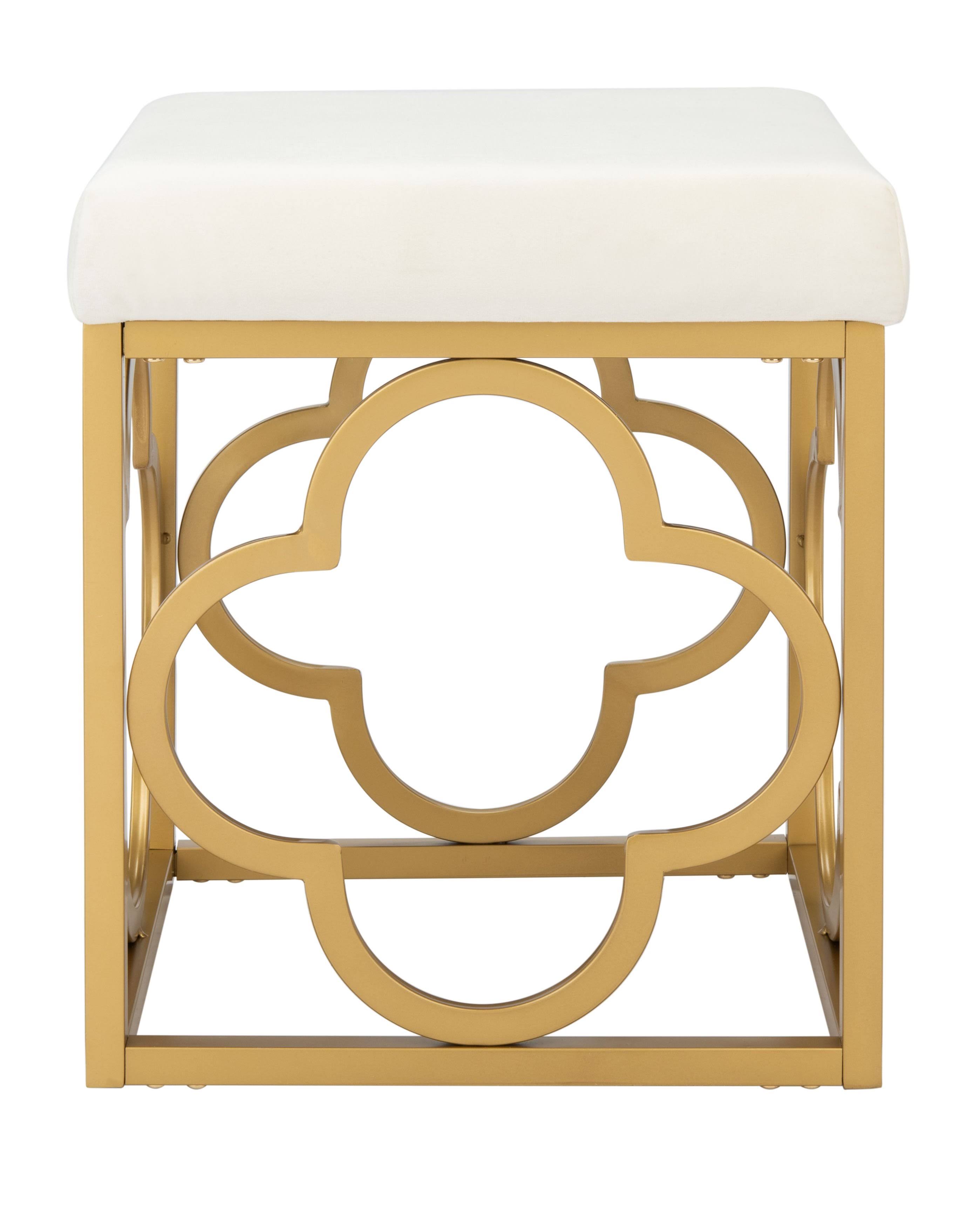 Creme Gold Square Ottoman F315