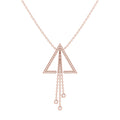 Adjustable Diamond Lariat Necklace in 14K Rose Gold Vermeil on 925 Sterling Silver W811856
