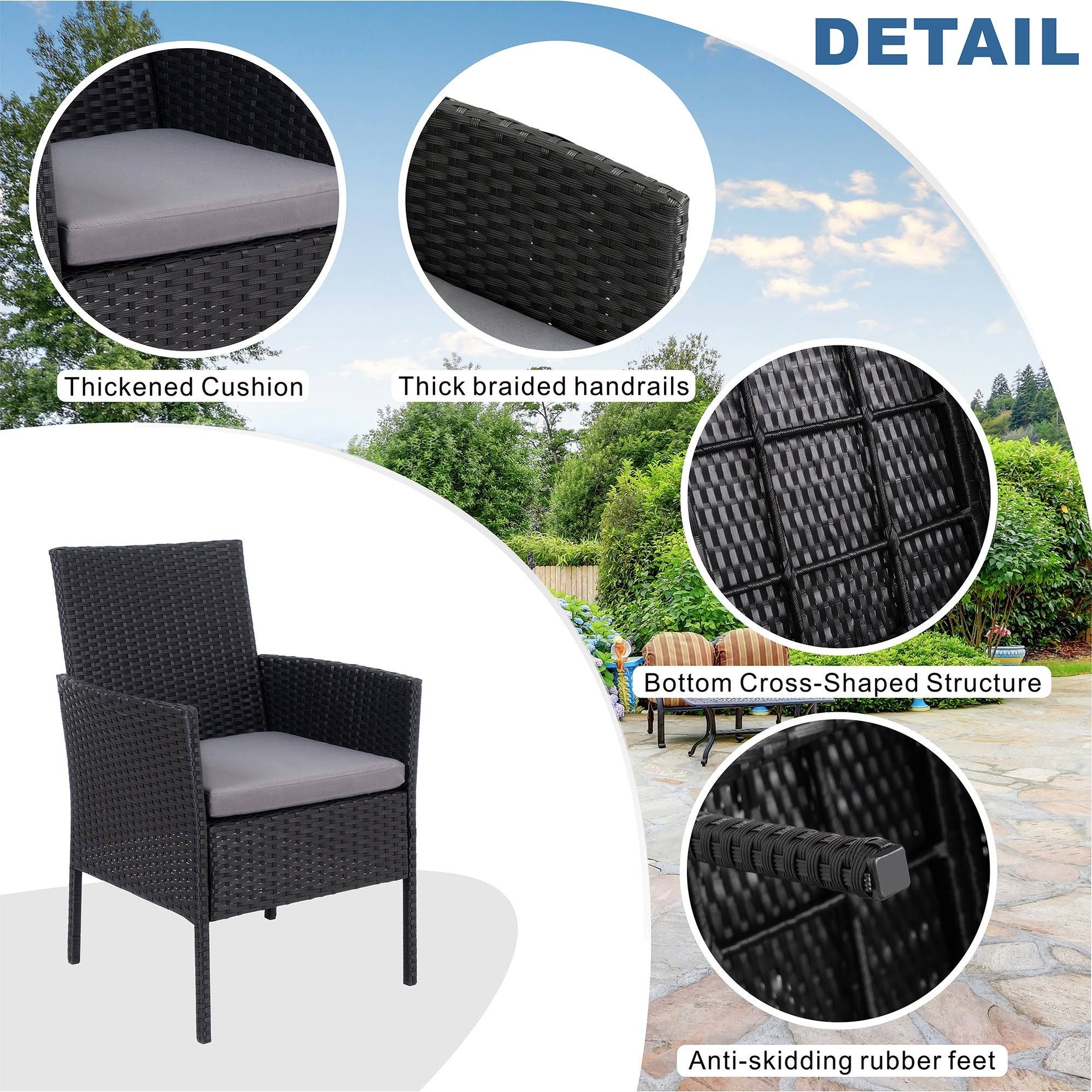 Gray 3 Piece Wicker Patio Chair Set C101858