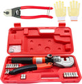 10 Ton Hydraulic Cable Crimper with 9 Dies and Stainless Steel Cable Cutter P180153