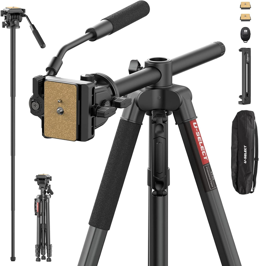 72" Heavy Duty Aluminum Tripod with Fluid Head, Pack of 2 C916