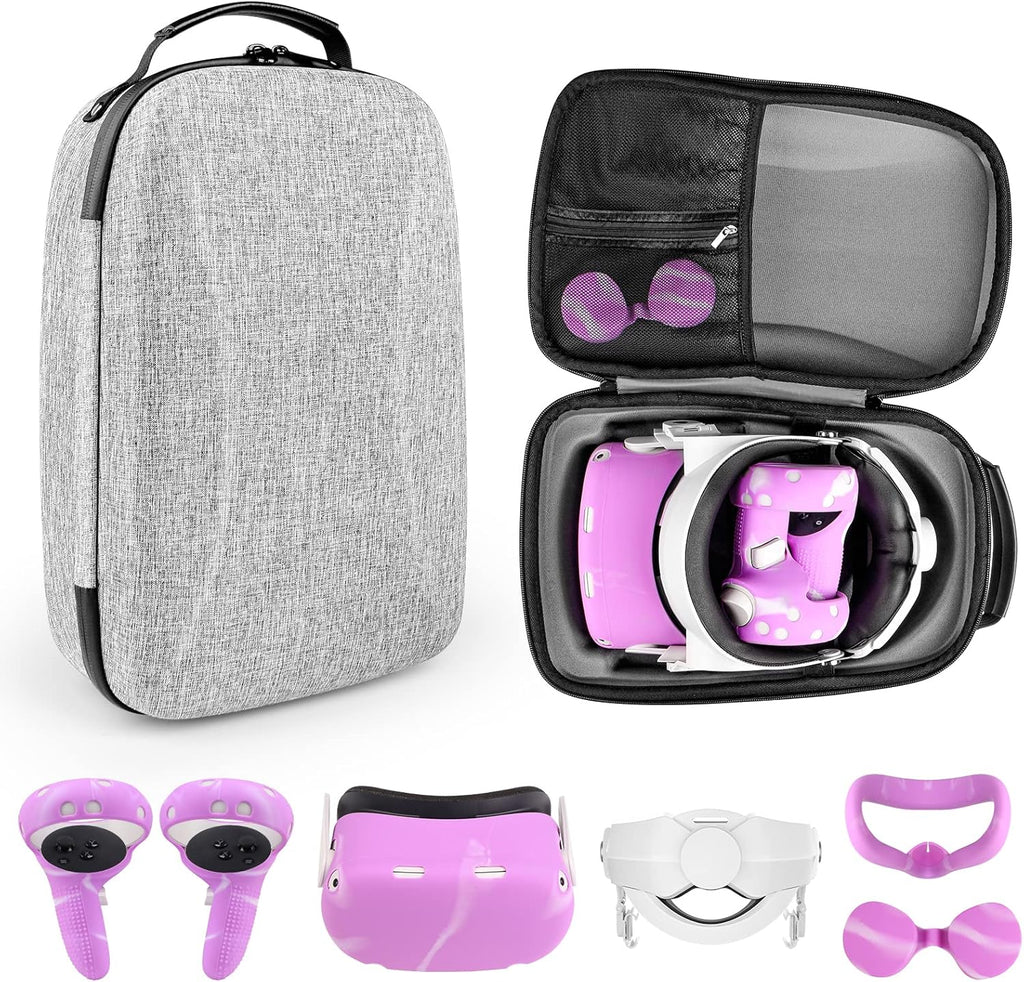Hard Carrying Case for VR Headset and Touch Controllers (Grey) Q6468