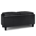 Faux Leather Storage Ottoman in Midnight Black A889282