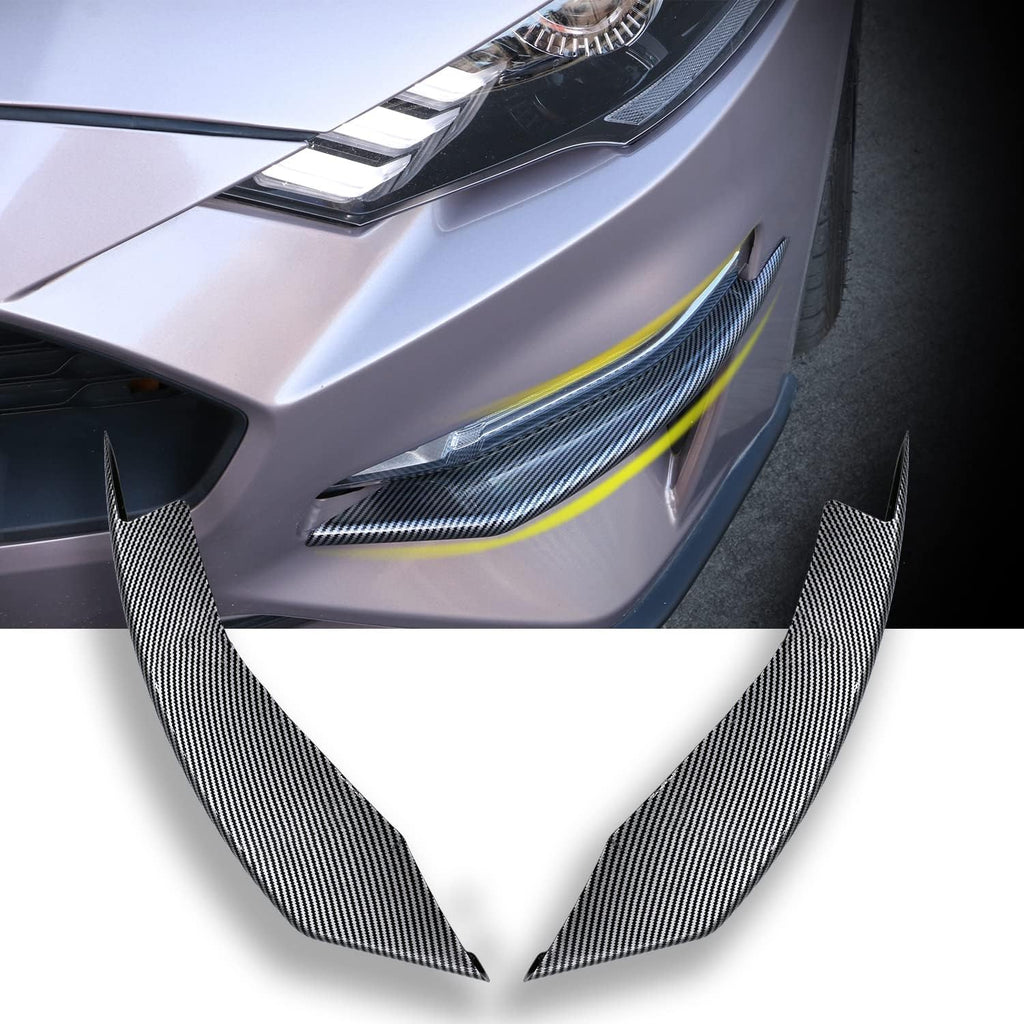 Carbon Fiber Front Bumper Winglets Fog Light Vent Canard Strip Trim Exterior Trim Accessories Pack of 2 R935465