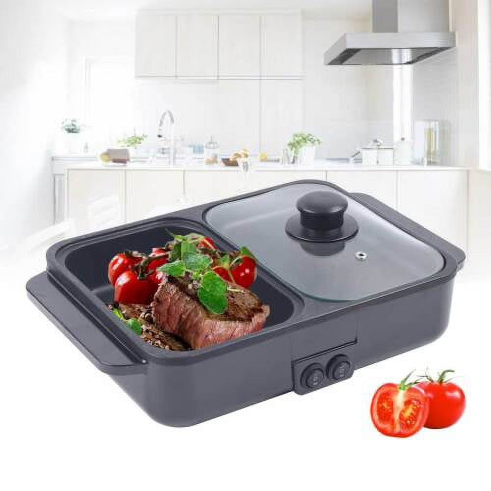 2 in 1 Non-Stick Electric Hot Pot BBQ Grill Pan 110V H393383