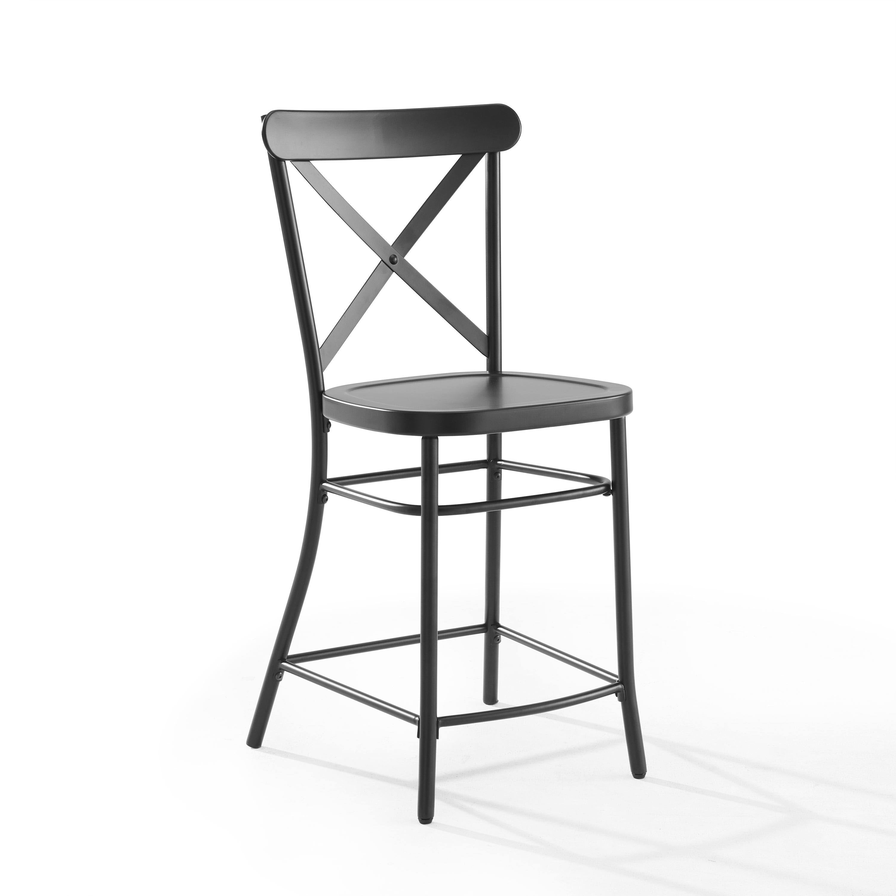 Matte Black Metal 2-pc. Counter Stool Set L671289