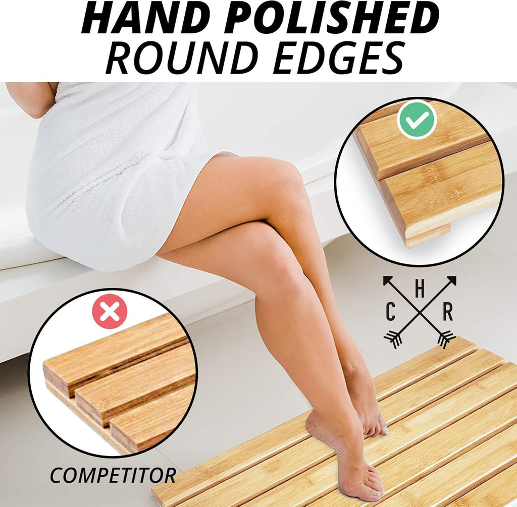 Large Bamboo Bath Mat Pack of 2 P8477