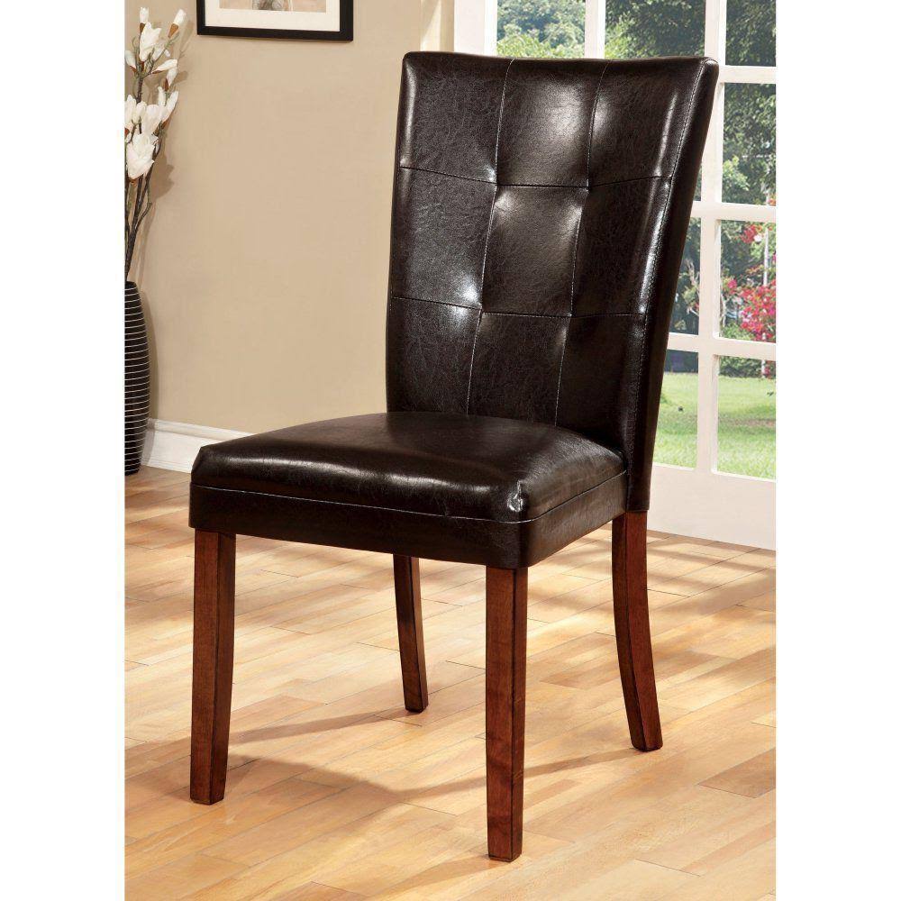 Button Tufted Leatherette Side Chairs - Set of 2 K719