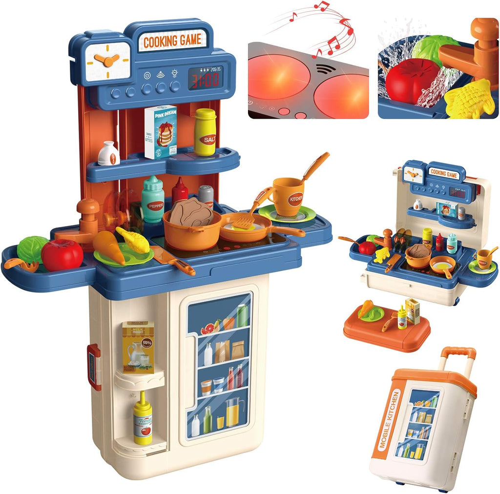 4 in 1 Kitchen Playset with 41pcs Realistic Cooking Accessories J9829