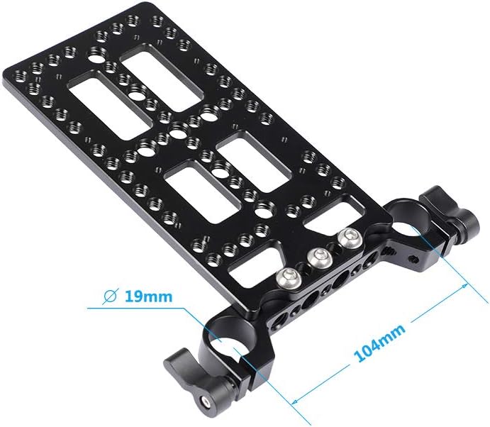 Battery Cheese Plate with 19mm Railblock for V Lock Mount Power Splitter Pack of 2 N513
