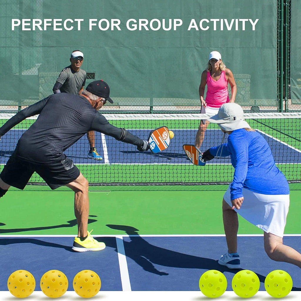 Multicolor Basswood Pickleball Paddles Set with Balls D7328