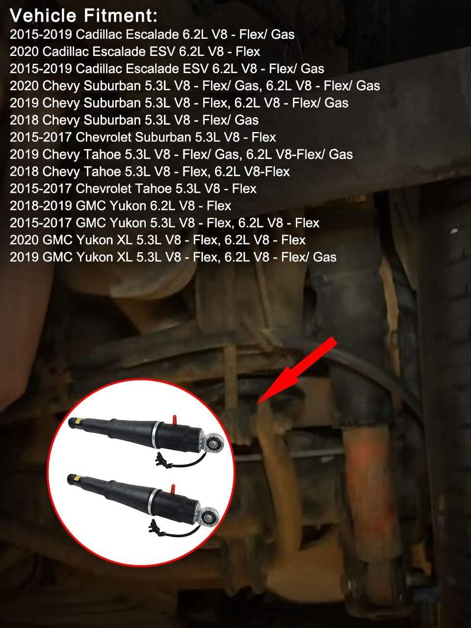 Pair Rear Air Shock Strut Absorber, Pack of 2 L749605
