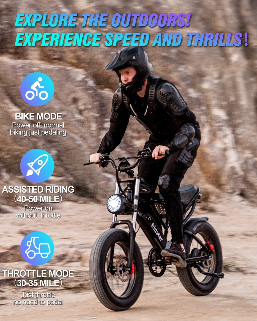 20" Fat Tire 750W Electric Bike with Removable 48V/20Ah Battery K563