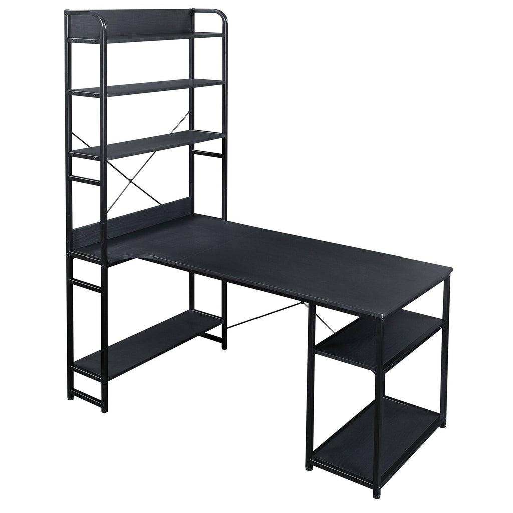 Tiger Home Office Desk with 5-Tier Open Bookshelf S2790