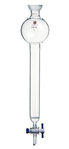 Chromatography Columns with Spherical Joint, Reservoir, Fritted Disc, and PTFE Stopcock E6034