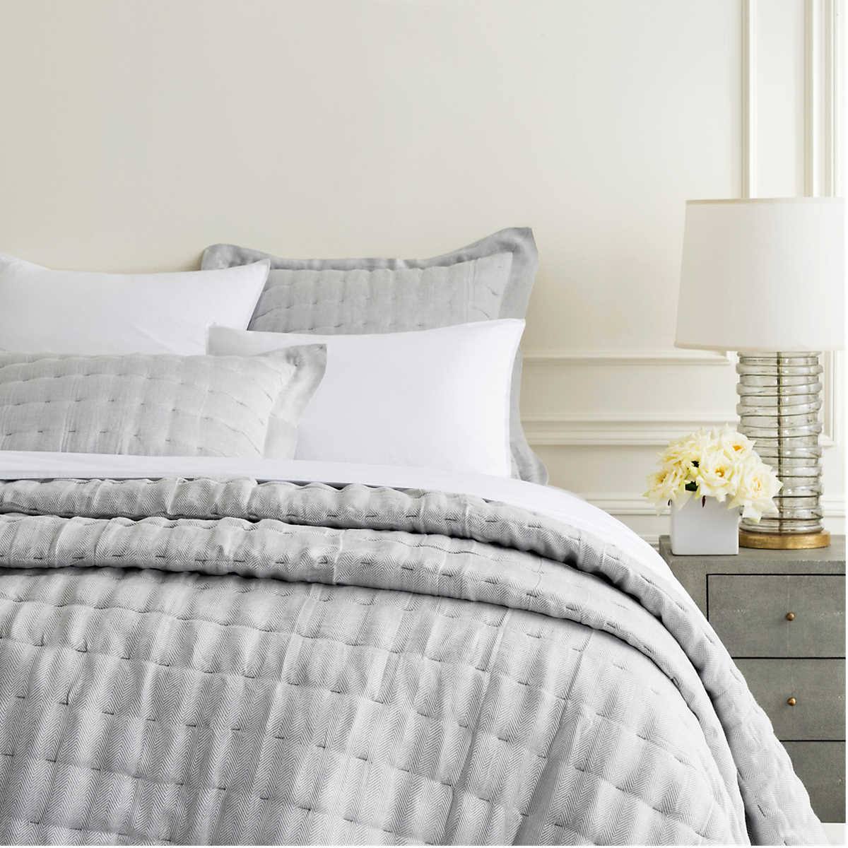 King Grey Quilted Sham K80086