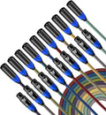 XLR Cable 6ft 10Pack Nylon Braided Male to Female Microphone Cable Balanced W2298
