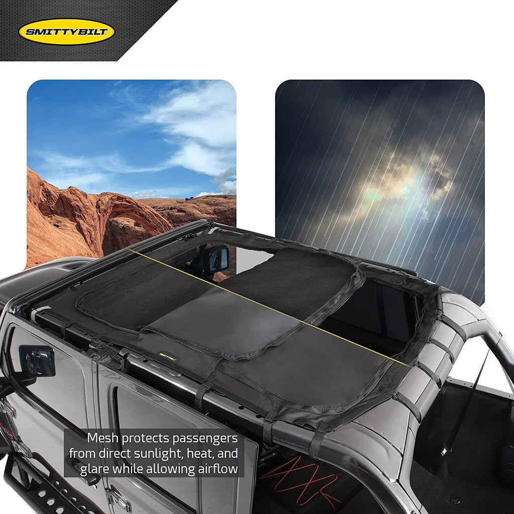 Black Extended Mesh Top with Skylights M365977