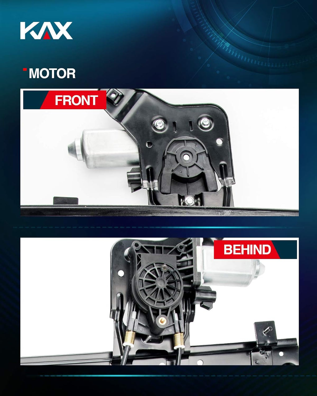 Power Window Regulator with Motor Assembly Rear Left Driver Side Pack of 2 U16371