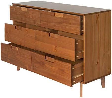 Caramel 6 Drawer Pine Wood Double Dresser C245574