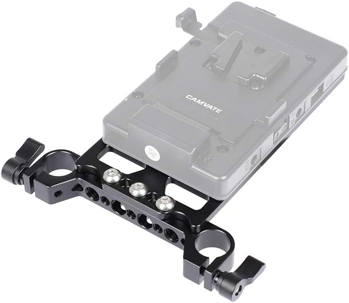 Battery Cheese Plate with 19mm Railblock for V Lock Mount Power Splitter Pack of 2 N513
