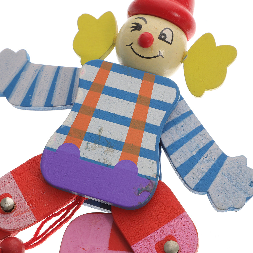 2Pcs Wood Clown Marionette Puppet Toy M349