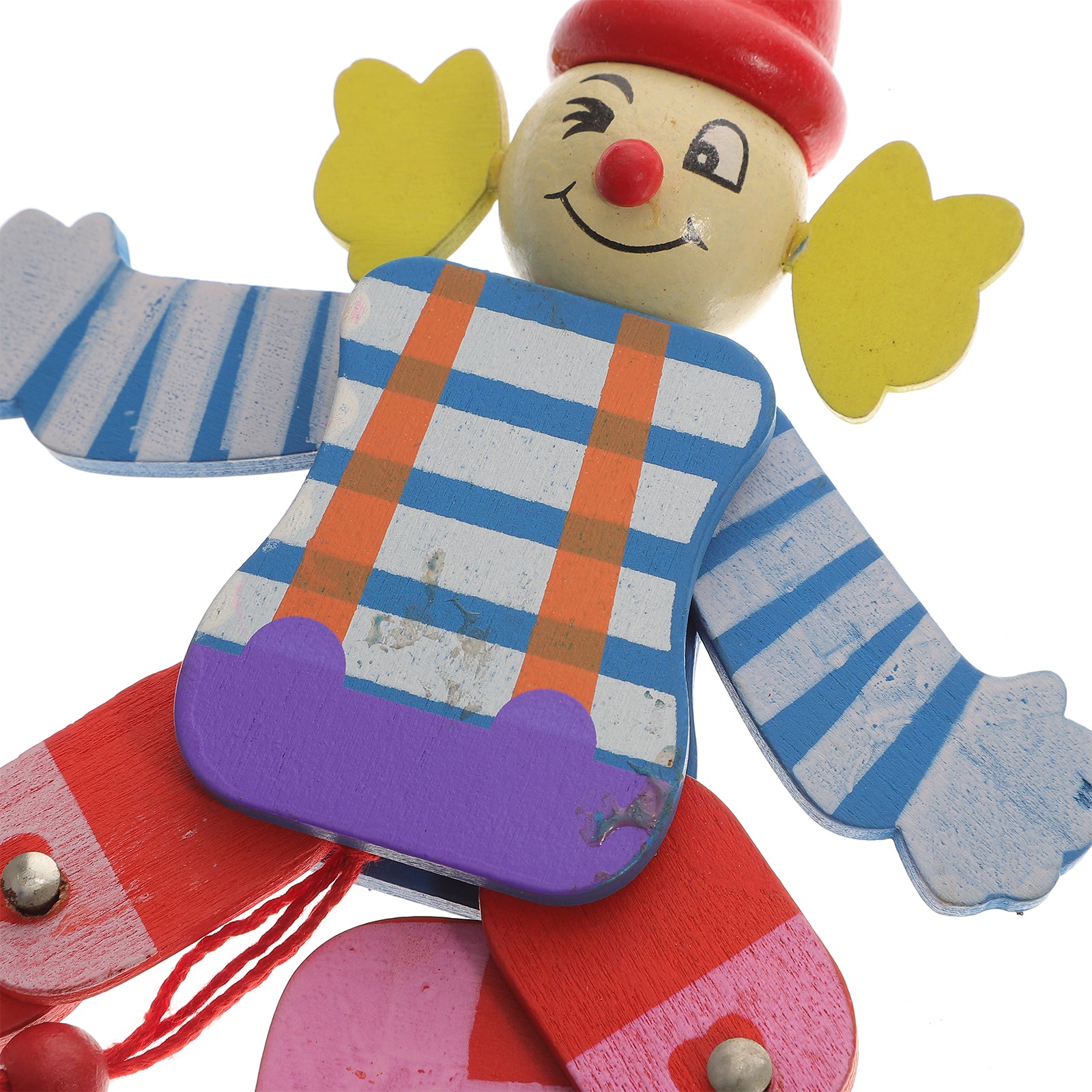 2Pcs Wood Clown Marionette Puppet Toy M349