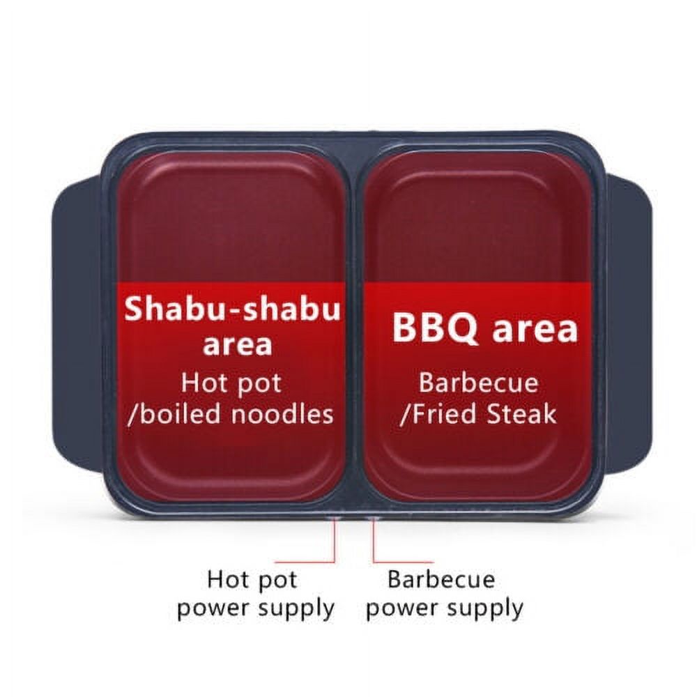 2 in 1 Non-Stick Electric Hot Pot BBQ Grill Pan 110V H393383