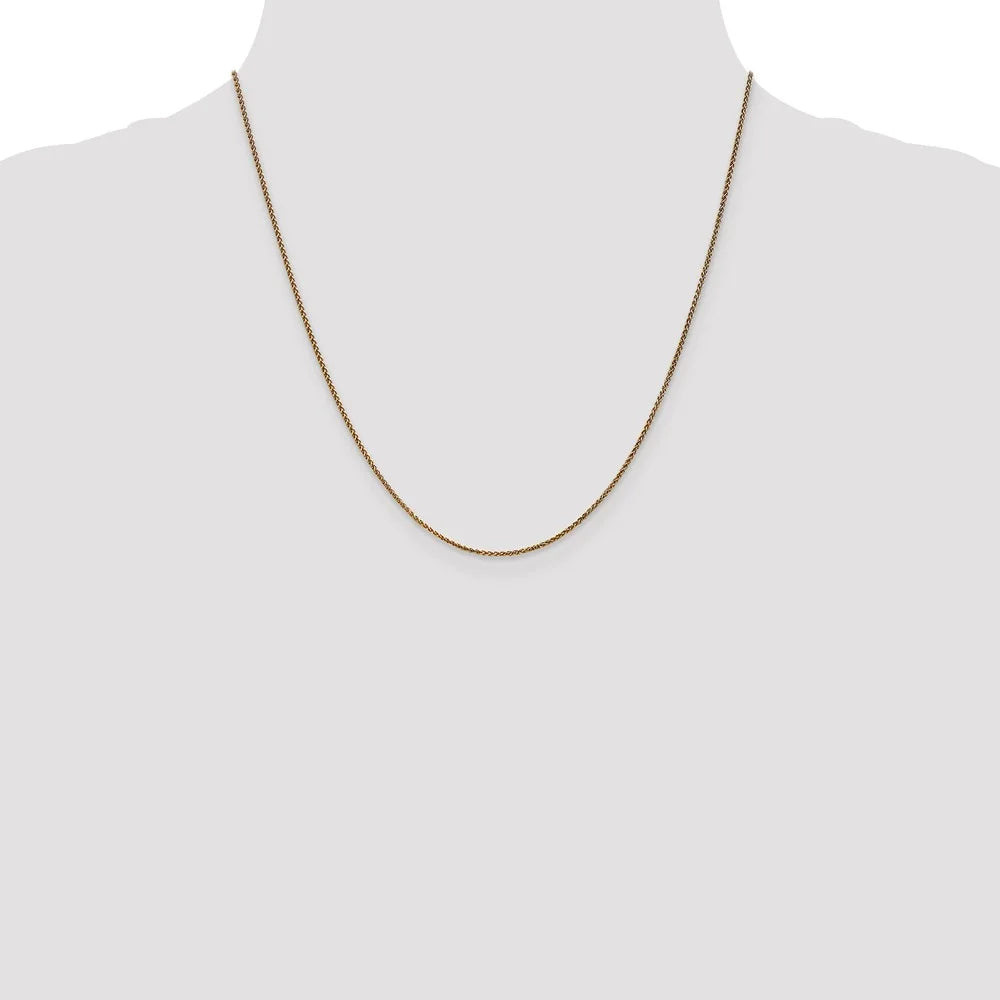 14kt Yellow Gold 1.2mm Diamond Cut Spiga Chain 20 inch Lobster Clasp B790