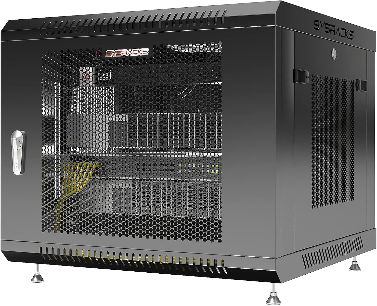 Locking Wall Mount Server Rack Cabinet 9U with Casters and Shelf D791