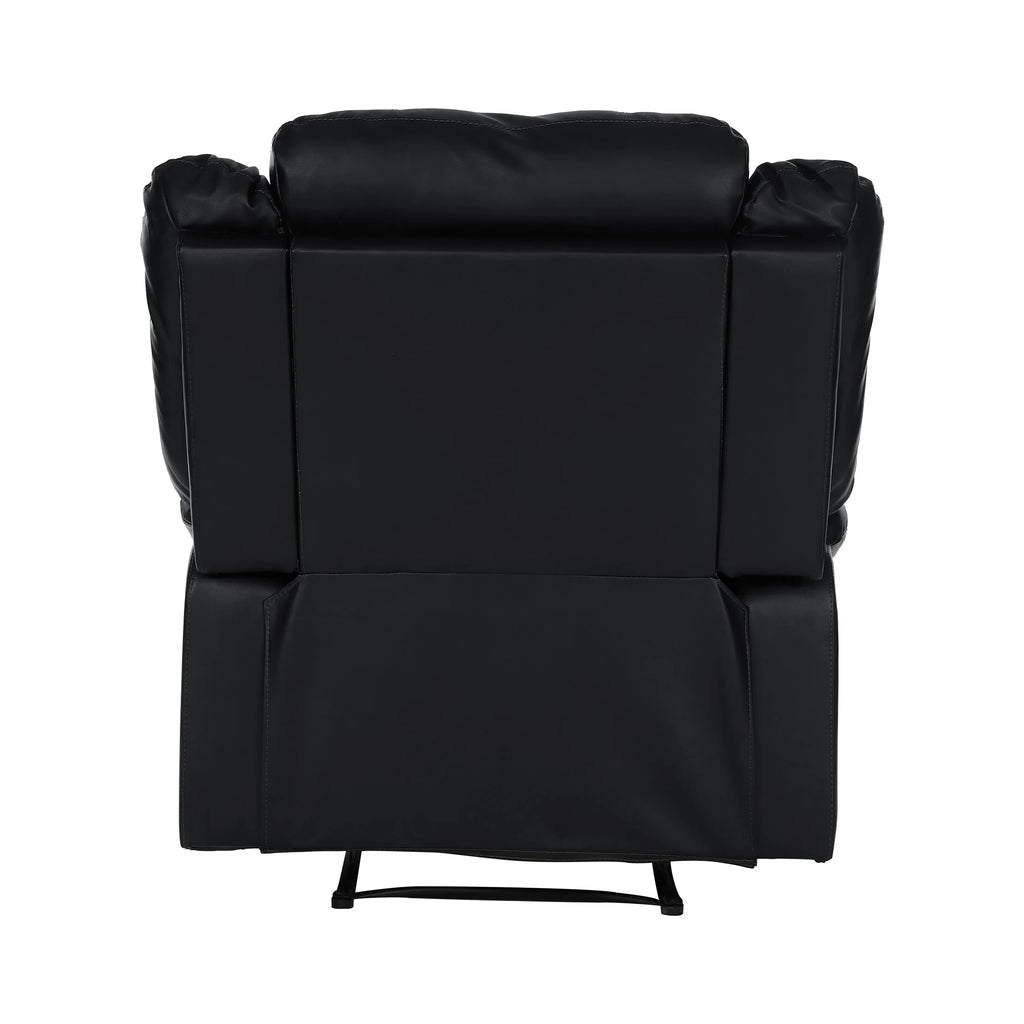 Black Faux Leather Reclining Chair F90426