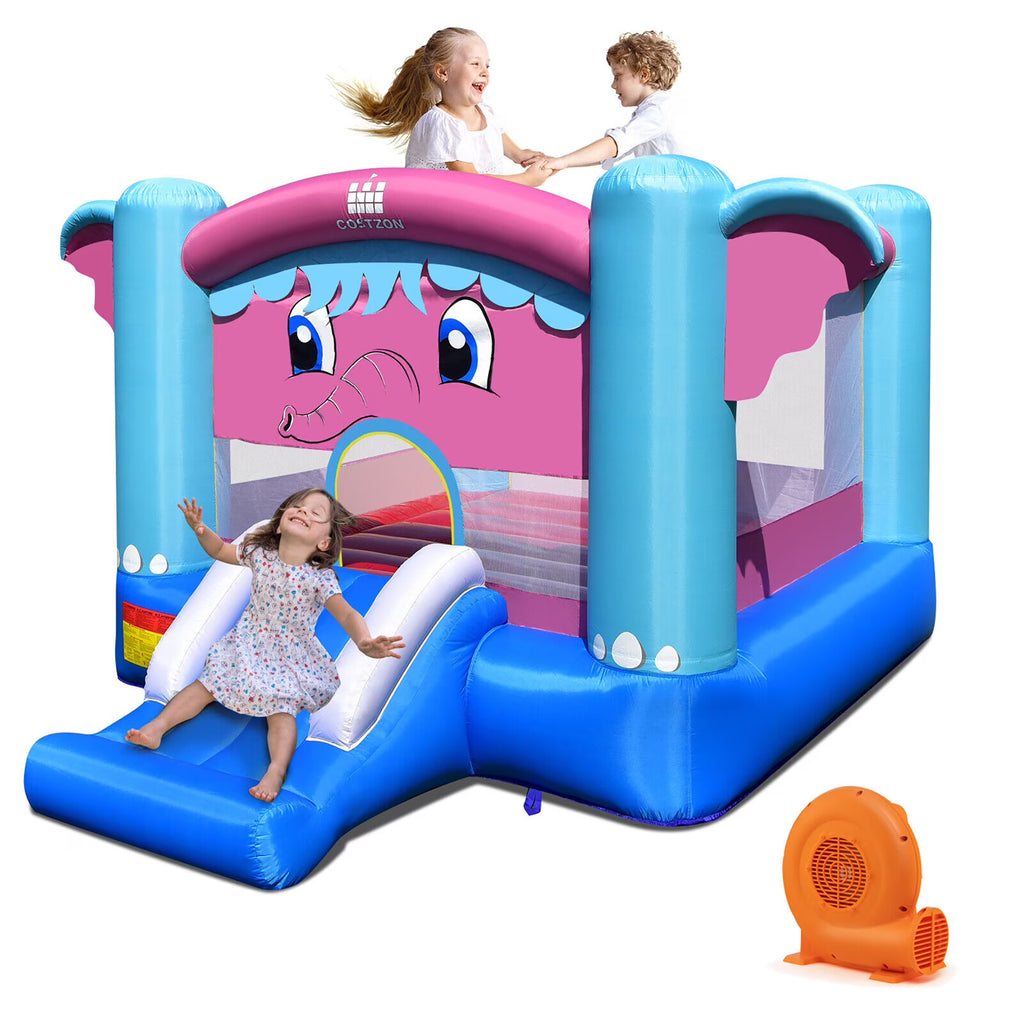 Inflatable Bounce House 3-in-1 Elephant Theme Castle with 550W Blower N3704